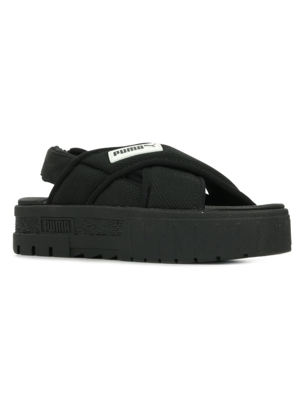 Puma Black Crisscross Platform Sandals